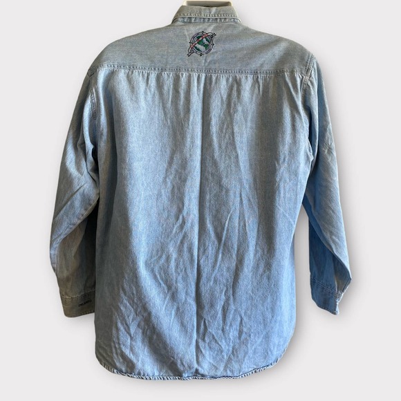 Vintage Hard Rock Cafe Mens Button Down Chambray Shirt - Picture 2 of 6